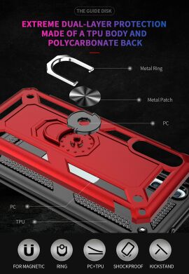 Захисний чохол Deexe Armor Case для Samsung Galaxy A50 (A505) - Red