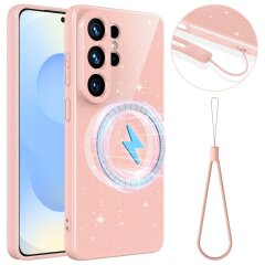Захисний чохол Deexe Glitter Case with MagSafe для Samsung Galaxy S26 Ultra (S948) - Pink