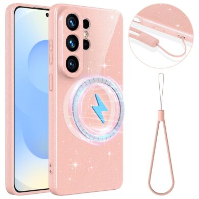 Захисний чохол Deexe Glitter Case with MagSafe для Samsung Galaxy S26 Ultra (S948) - Pink
