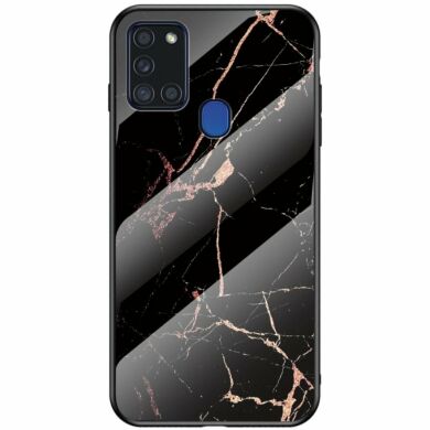 Защитный чехол Deexe Gradient Pattern для Samsung Galaxy A21s (A217) - Black / Gold