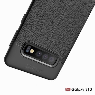 Захисний чохол Deexe Leather Cover для Samsung Galaxy S10 - Black