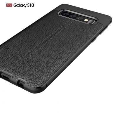 Защитный чехол Deexe Leather Cover для Samsung Galaxy S10 - Dark Blue