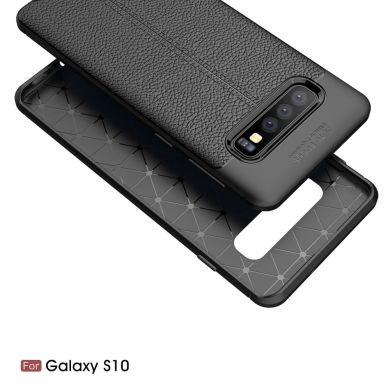 Захисний чохол Deexe Leather Cover для Samsung Galaxy S10 - Black