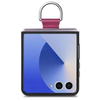Защитный чехол Deexe Litchi Ring Case для Samsung Galaxy Flip 8 - Purple