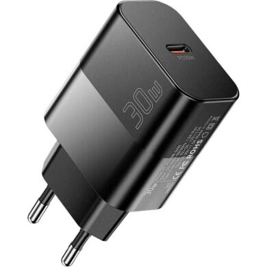 Мережевий зарядний пристрій ESSAGER 30W Type-C + кабель Type-C to Type-C (E30JSB1-SYTT1-T) - Black