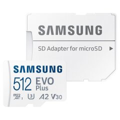 Карта памяти MicroSDXC Samsung 512GB EVO Plus C10 UHS-I + адаптер (MB-MC512KA/EU)