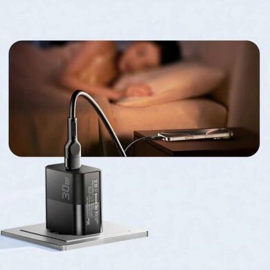 Мережевий зарядний пристрій ESSAGER 30W Type-C + кабель Type-C to Type-C (E30JSB1-SYTT1-T) - Black