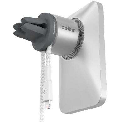 Автомобильный держатель с беспроводной зарядкой Belkin Car Vent Mount PRO MagSafe (WIC002btGR) - Grey