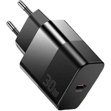 Мережевий зарядний пристрій ESSAGER 30W Type-C + кабель Type-C to Type-C (E30JSB1-SYTT1-T) - Black