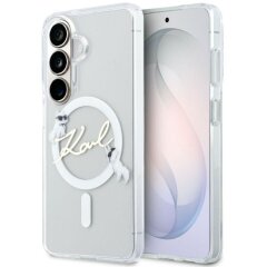 Защитный чехол Karl Lagerfeld IML Choupettes Karl Script Logo MagSafe для Samsung Galaxy S26 (KLHMS26S5HKSCAH) - Clear