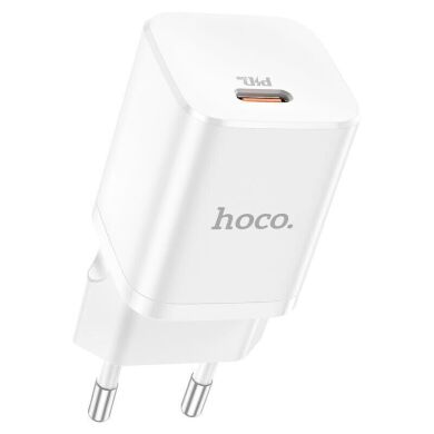 Сетевое зарядное устройство Hoco N19 Rigorous PD 25W + кабель Type-C to Type-C - White