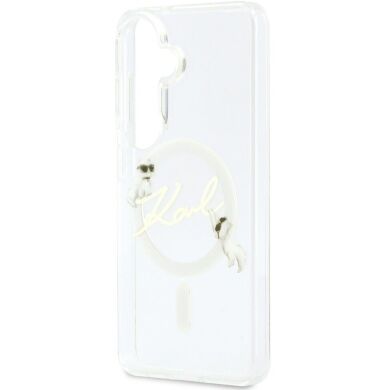 Защитный чехол Karl Lagerfeld IML Choupettes Karl Script Logo MagSafe для Samsung Galaxy S26 (KLHMS26S5HKSCAH) - Clear