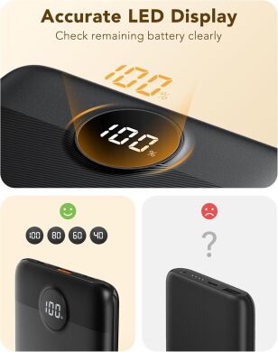 Зовнішній акумулятор VEGER S11 W1140 22.5W + QC3.0 (10000mAh) - Black