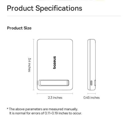 Зовнішній акумулятор Baseus PicoGo AM31 Qi2 MagSafe 20W (5000mAh) P10081907123-00 - Black