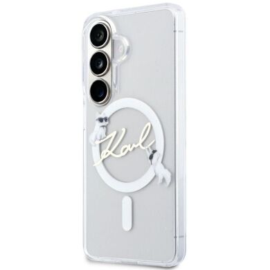 Защитный чехол Karl Lagerfeld IML Choupettes Karl Script Logo MagSafe для Samsung Galaxy S26 (KLHMS26S5HKSCAH) - Clear