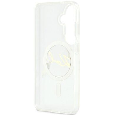Защитный чехол Karl Lagerfeld IML Choupettes Karl Script Logo MagSafe для Samsung Galaxy S26 (KLHMS26S5HKSCAH) - Clear