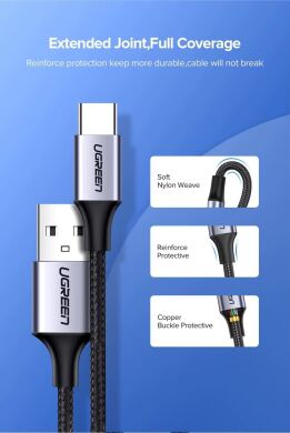 Кабель UGREEN US288 USB to Type-C (3A, 1m) (60126) - Black