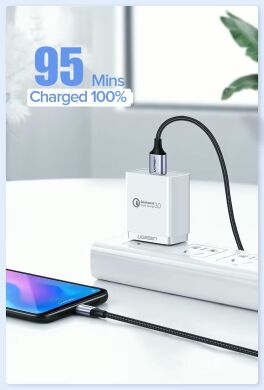 Кабель UGREEN US288 USB to Type-C (3A, 1m) (60126) - Black