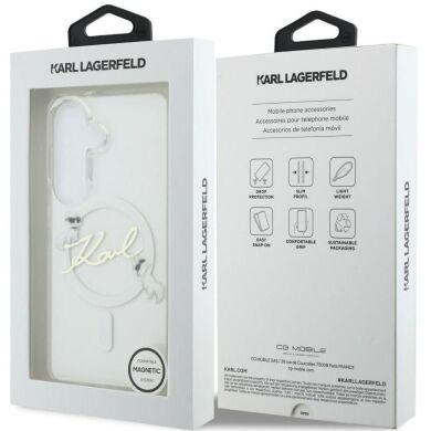 Защитный чехол Karl Lagerfeld IML Choupettes Karl Script Logo MagSafe для Samsung Galaxy S26 (KLHMS26S5HKSCAH) - Clear