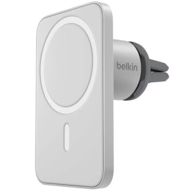 Автомобильный держатель с беспроводной зарядкой Belkin Car Vent Mount PRO MagSafe (WIC002btGR) - Grey