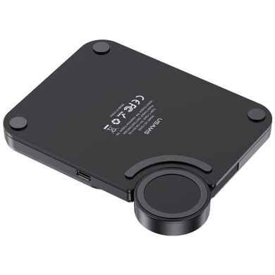 Бездротовий зарядний пристрій USAMS US-CD190 15W 3 in 1 Desktop Wireless Charge - Black