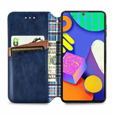 Чохол Deexe Rhombus Wallet для Samsung Galaxy M62 - Blue