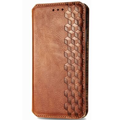 Чехол Deexe Rhombus Wallet для Samsung Galaxy S26 - Brown