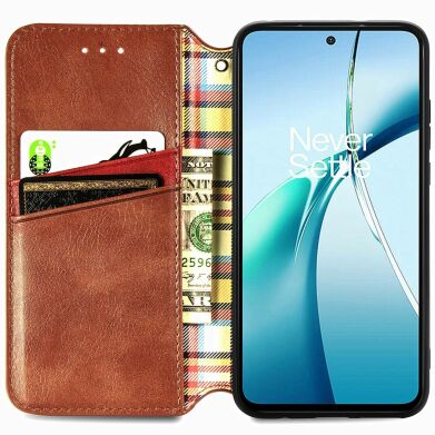 Чехол Deexe Rhombus Wallet для Samsung Galaxy S26 - Brown