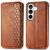 Чехол Deexe Rhombus Wallet для Samsung Galaxy S26 - Brown