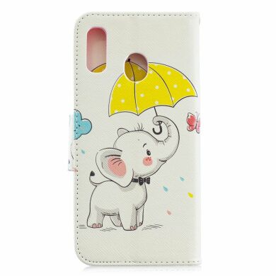 Чехол-книжка Deexe Color Wallet для Samsung Galaxy A30 (A305) / A20 (A205) - Elephant Holding an Umbrella
