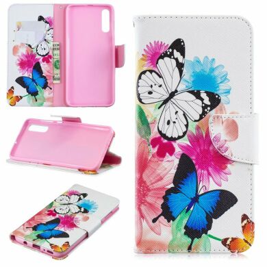 Чохол-книжка Deexe Color Wallet для Samsung Galaxy A70 (A705) - Butterflies and Flowers