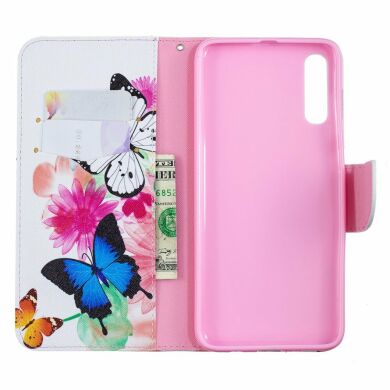 Чохол-книжка Deexe Color Wallet для Samsung Galaxy A70 (A705) - Butterflies and Flowers
