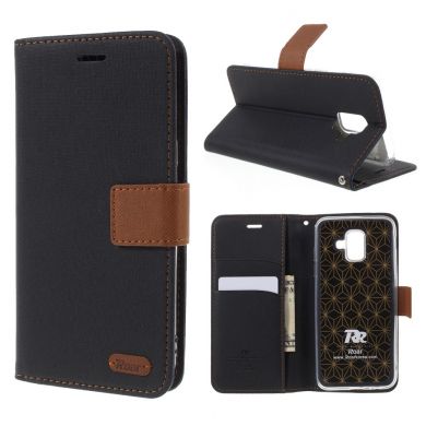 Чехол-книжка ROAR KOREA Cloth Texture для Samsung Galaxy A6 2018 (A600) - Black