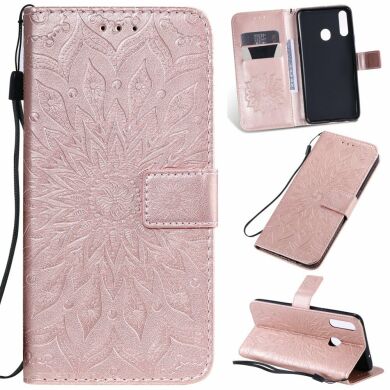 Чохол-книжка UniCase SunFlower Pattern для Samsung Galaxy A20s (A207) - Rose Gold