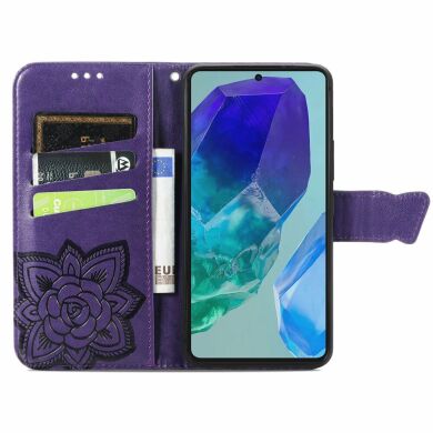 Чехол UniCase Butterfly Pattern для Samsung Galaxy S24 FE (S721) - Dark Purple