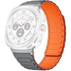 Ремінець Deexe Flexible Fit для Samsung Galaxy Watch Ultra (47mm) / Ultra (2025) - Silver / Orange
