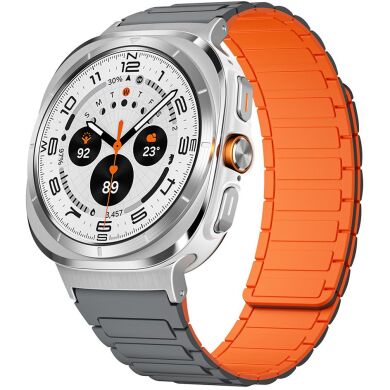 Ремінець Deexe Flexible Fit для Samsung Galaxy Watch Ultra (47mm) / Ultra (2025) - Silver / Orange