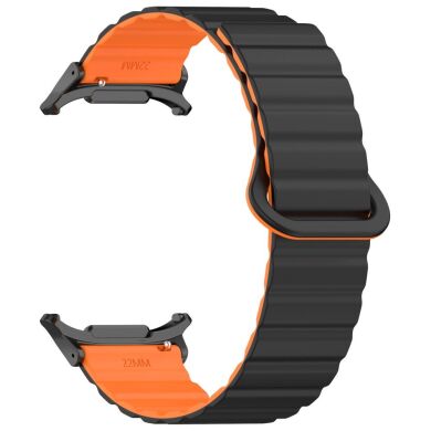 Ремешок Deexe Magnetic Band для Samsung Galaxy Watch Ultra (47mm) - Black / Orange