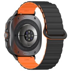 Ремешок Deexe Magnetic Band для Samsung Galaxy Watch Ultra (47mm) - Black / Orange