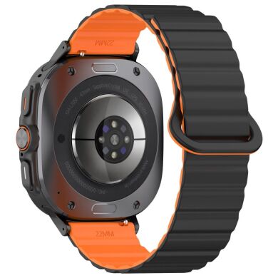 Ремінець Deexe Magnetic Band для Samsung Galaxy Watch Ultra (47mm) - Black / Orange