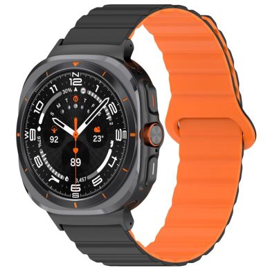 Ремінець Deexe Magnetic Band для Samsung Galaxy Watch Ultra (47mm) - Black / Orange