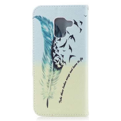 Чехол-книжка Deexe Color Wallet для Samsung Galaxy A8 2018 (A530) - Feather Pattern