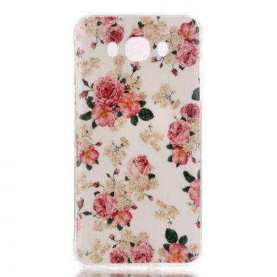 Силиконовая накладка Deexe Life Style для Samsung Galaxy J5 2016 (J510) - Flower Pattern