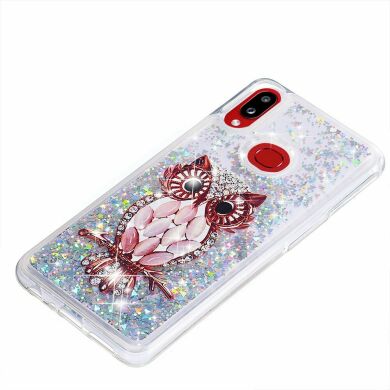 Силиконовая (TPU) накладка Deexe Fashion Glitter для Samsung Galaxy A10s (A107) - Silver/Owl
