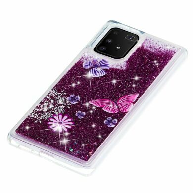 Силиконовый (TPU) чехол Deexe Fashion Glitter для Samsung Galaxy S10 Lite (G770) - Butterfly and Flower