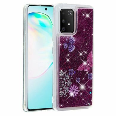 Силіконовий (TPU) чохол Deexe Fashion Glitter для Samsung Galaxy S10 Lite (G770) - Butterfly and Flower