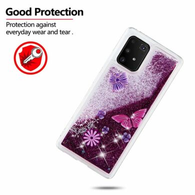 Силіконовий (TPU) чохол Deexe Fashion Glitter для Samsung Galaxy S10 Lite (G770) - Butterfly and Flower
