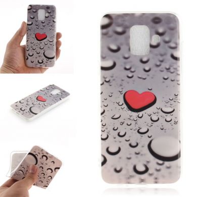 Силиконовый (TPU) чехол Deexe Life Style для Samsung Galaxy A6 2018 (A600) - Heart and Water Drop