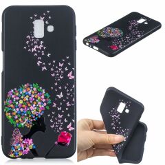 Силіконовий (TPU) чохол Deexe Life Style для Samsung Galaxy J6+ (J610), Flowered Girl and Butterfly