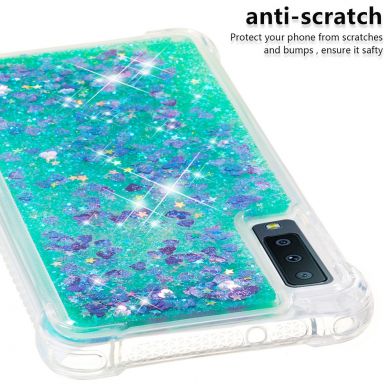 Силіконовий (TPU) чохол Deexe Liquid Glitter для Samsung Galaxy A7 2018 (A750) - Green